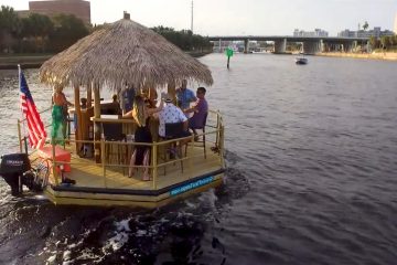 a small boat in a body of water